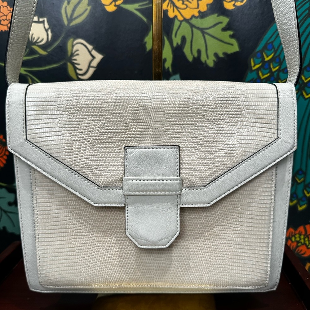 Vintage Yves Saint Laurent White Lizard Shoulder Bag | 1980s | Made in France - Picture 6 of 11